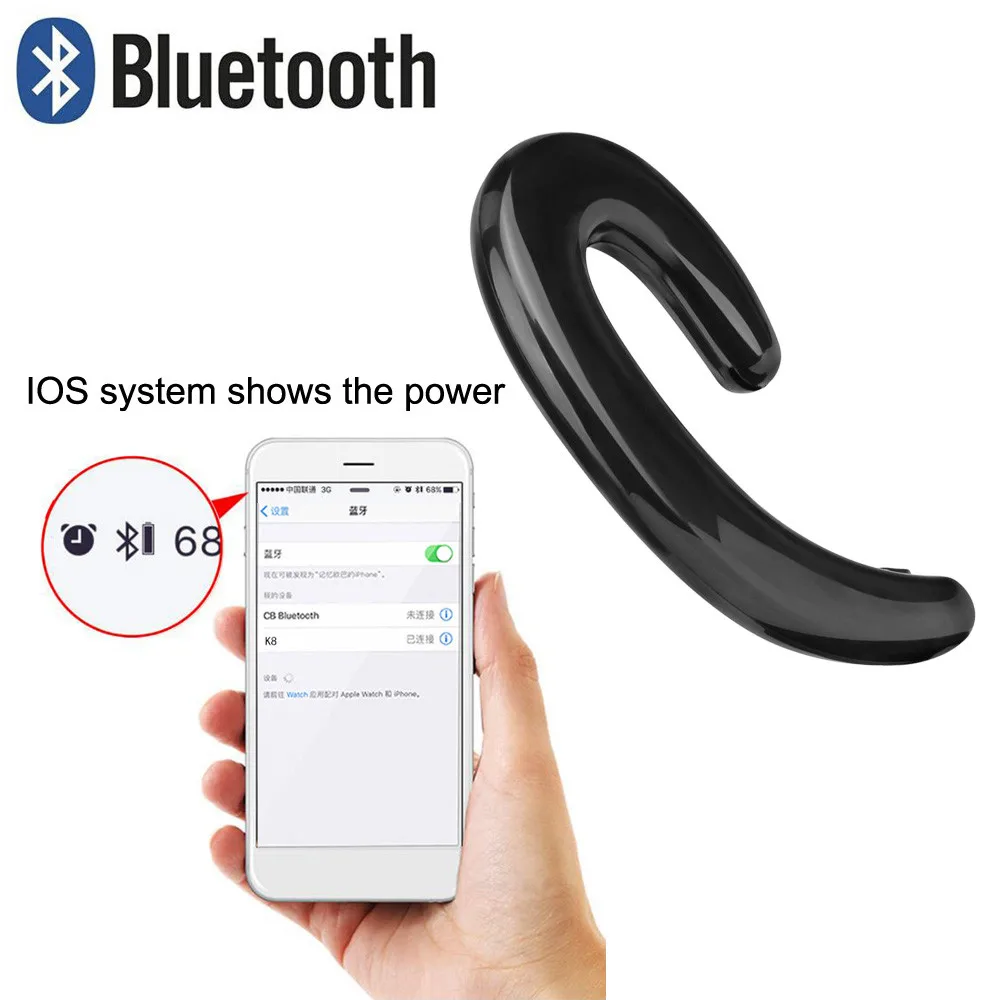 Гарнитура K8 наушники с крючком Bluetooth Беспроводные спортивные костной
