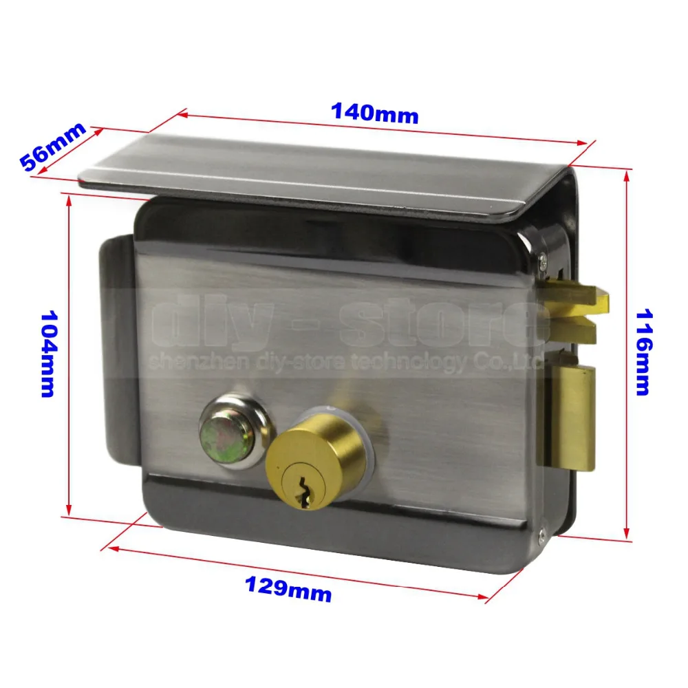 Diysecur водонепроницаемый Электрический замок системы безопасности двери rim lock для