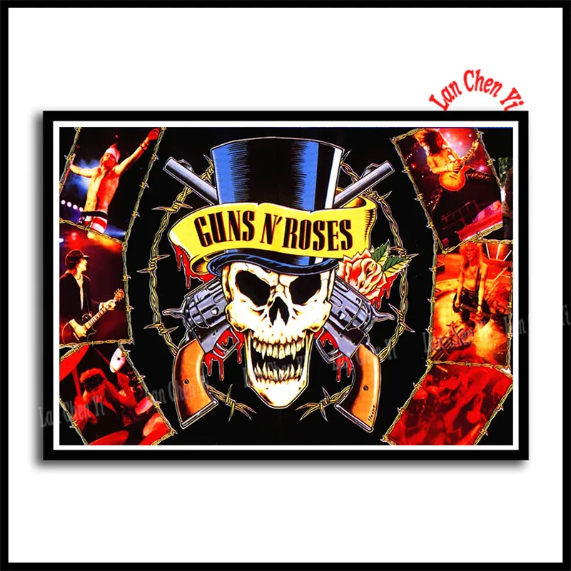 Темный хаки Guns n' Roses жесткая Рок Музыкальная Группа Slash плакат белая бумага с покрытием плакаты отличные фотографии на стену для подарка - Цвет: Темный хаки