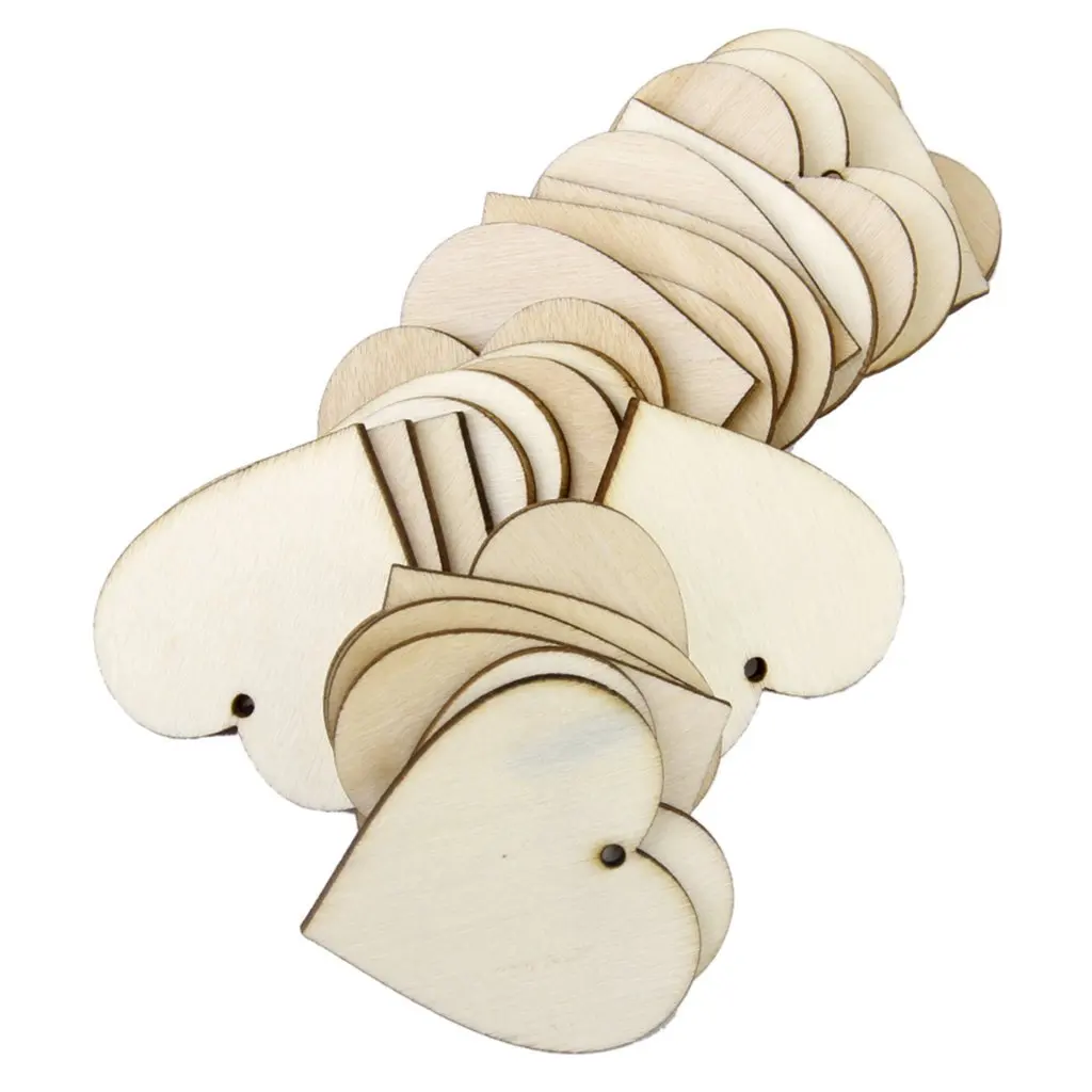 Пустые деревянные украшения в форме сердца для поделок 25 | Дом и сад