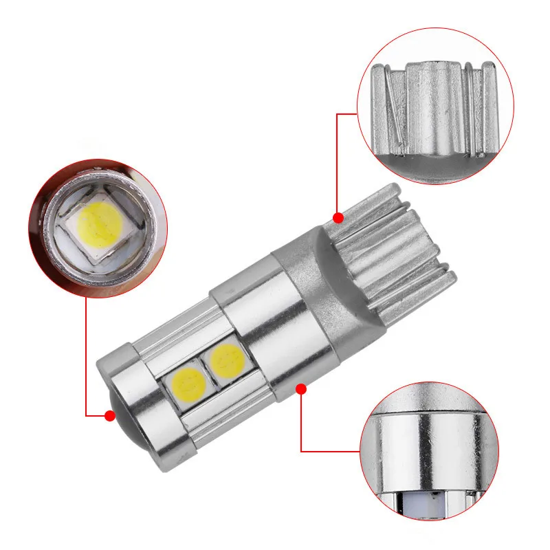 2x супер яркие светодиодные лампы t10 w5w Автомобильная Лампа 9 smd 3030 EMC авто чтения