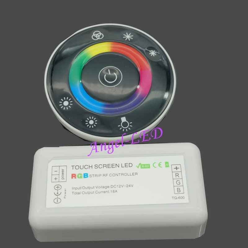 Бесплатная доставка DC12V 24V LED сенсорный круглый RGB контроллер 18A 7 ключей RF пульт