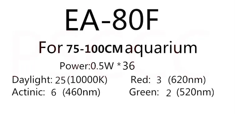 EA-80F Полный спектр светодиодный освещение для аквариума супер яркий RGB светодиодный с выдвижными кронштейнами для 30-150 см аквариума коралловых рифов водяных растений - Цвет: EA-80F