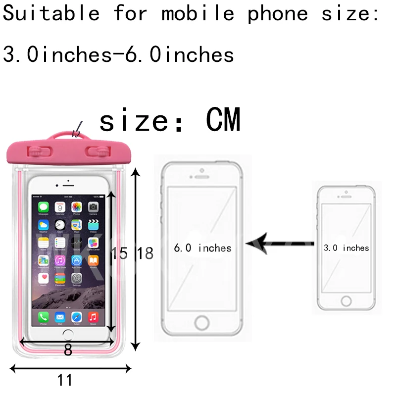 New Luminous bag underwater waterproof phone For Sony Xperia E3 D2203 D2206 diving case Cover Case | Мобильные телефоны и