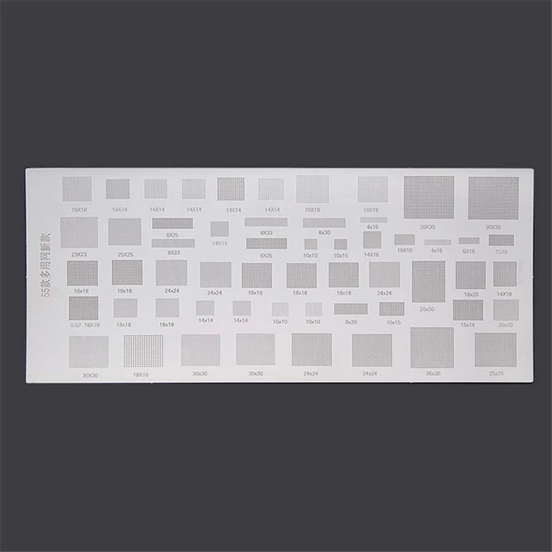 

55 Kinds of IC Chip Universal Phone Solder Paste BGA Reballing Stencils Repair Tool For Mobile Phone PC