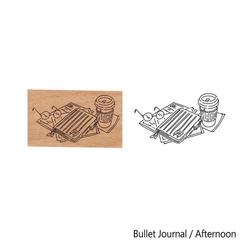 Afternoon Новое поступление молочные базовые серии деревянные штампы для Bullet Journal ручной работы настроения сладкий резиновый штамп A012 - Цвет: Afternoon