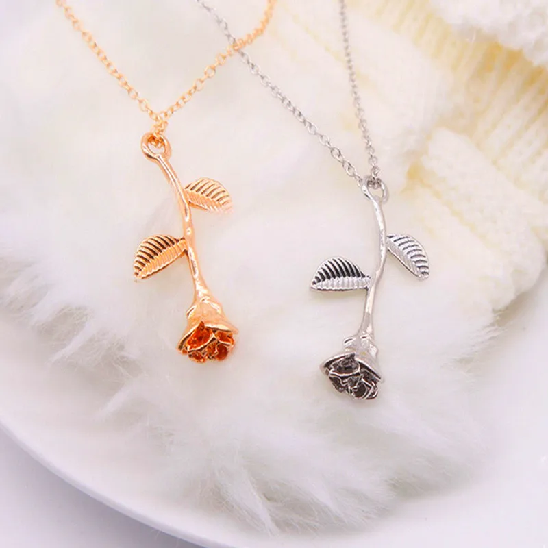 Женское ожерелье с подвеской в виде цветка розы|Ожерелья подвеской| |