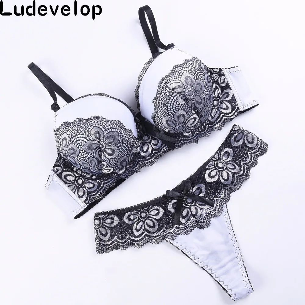 Женский кружевной комплект ludemaw хлопковый с бюстгальтером и трусиками нижнее