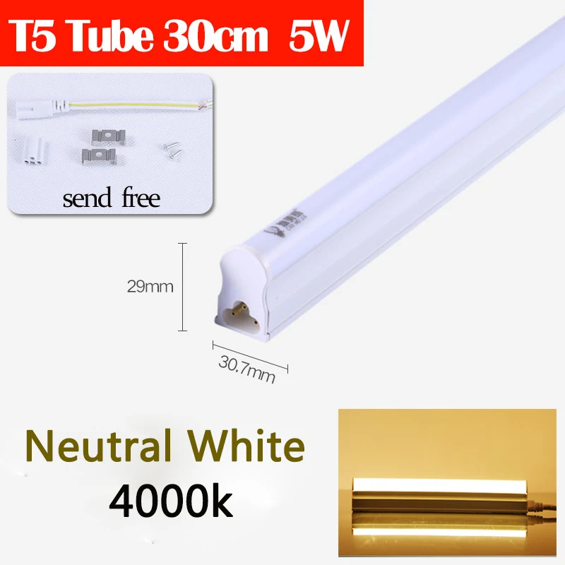 Neutral White 30cm T5 T8 светодиодный ламповый светильник 220 в кабель-переключатель Соединительный кабель для встроенных ламповых настенных светильников 220 в 30 см 50 см 180 см Европейский штекер Домашний Светильник - Испускаемый цвет: Neutral White 30cm