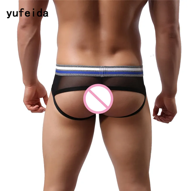 YUFEIDA Мужское нижнее белье G Strings сексуальный полупрозрачный открытый стык