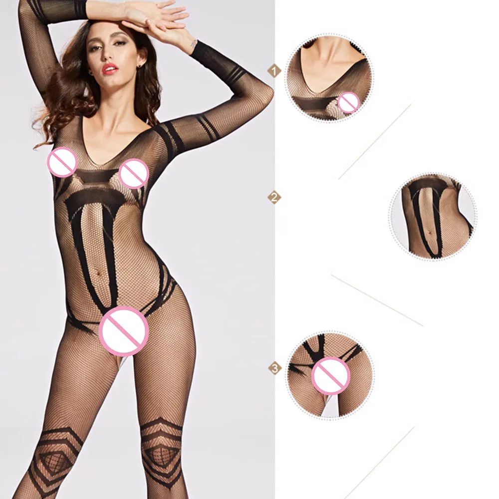 Взрослые Женские сексуальные прозрачные Униформа Соблазнительные чулки боди с