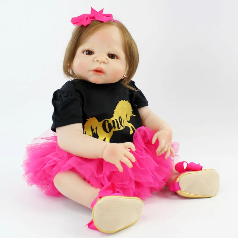 BZDOLL 22 &quotполный силиконовые куклы Новорожденные девочки Bebe живой реалистичный