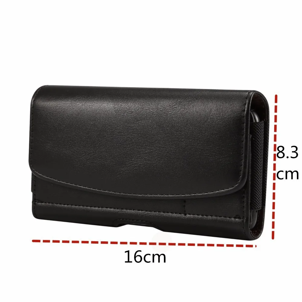 For 6.3inch Below Чехол из искусственной кожи с зажимом для ремня поясная сумка-Кобура эластичная лента сумка чехол для телефона для iPhone 5 6S 7 8 Plus X Iphone XR XS Max - Цвет: For 6.3inch Below