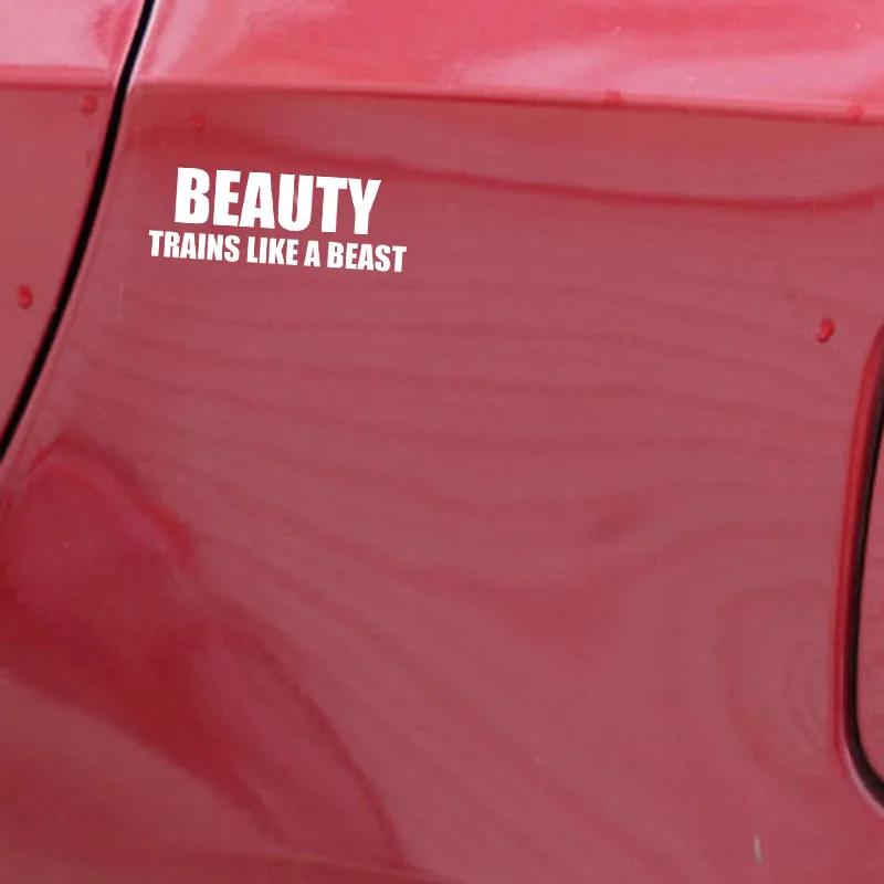YJZT 14.6CM*5.2CM BEAUTY TRAINS LIKE A BEAST CAR STICKER VINYL DECAL Black/Silver C3-1800 | Автомобили и мотоциклы