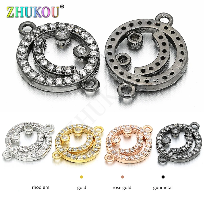 Латунные кубические циркониевые подвески для смайликов 12 мм самостоятельного