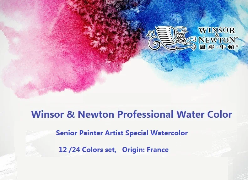 WINSOR& NEWTON, 12/24 цветов,, профессиональный, для старшего художника, Одноцветный, акварельный пигмент, сделано во Франции