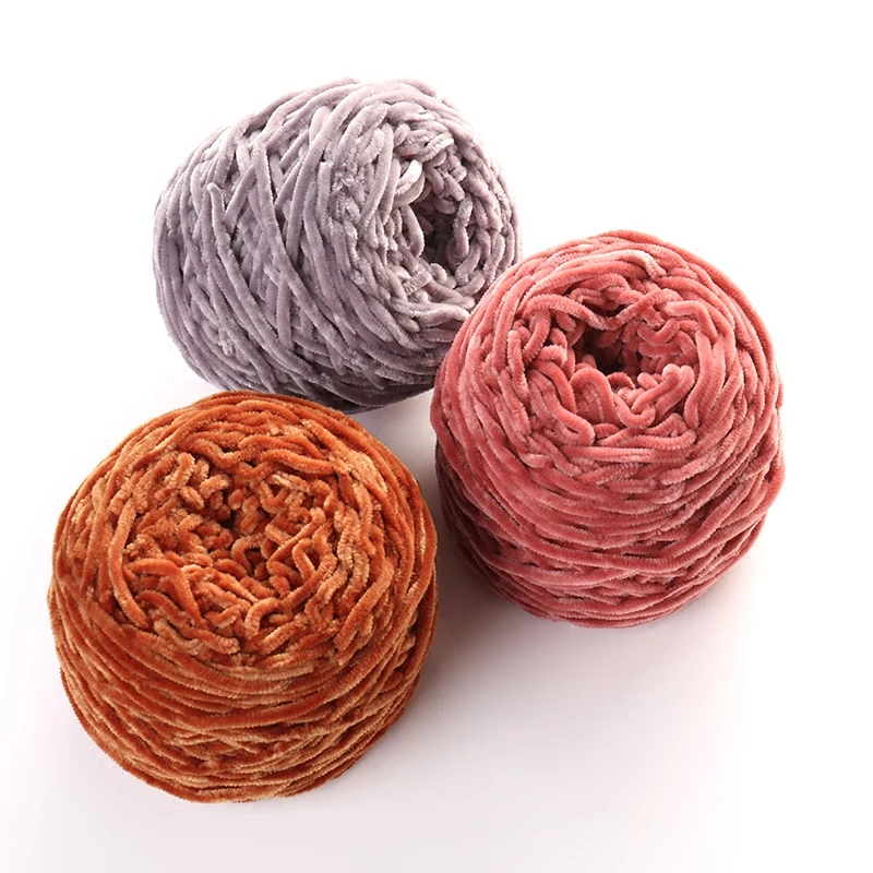 

200g Chenille Yarns For Hand Knitting Bling Acrylic Blended Yarn Crochet Coat Baby Cloth Scraf Short Fur Warm Fancy Yarn