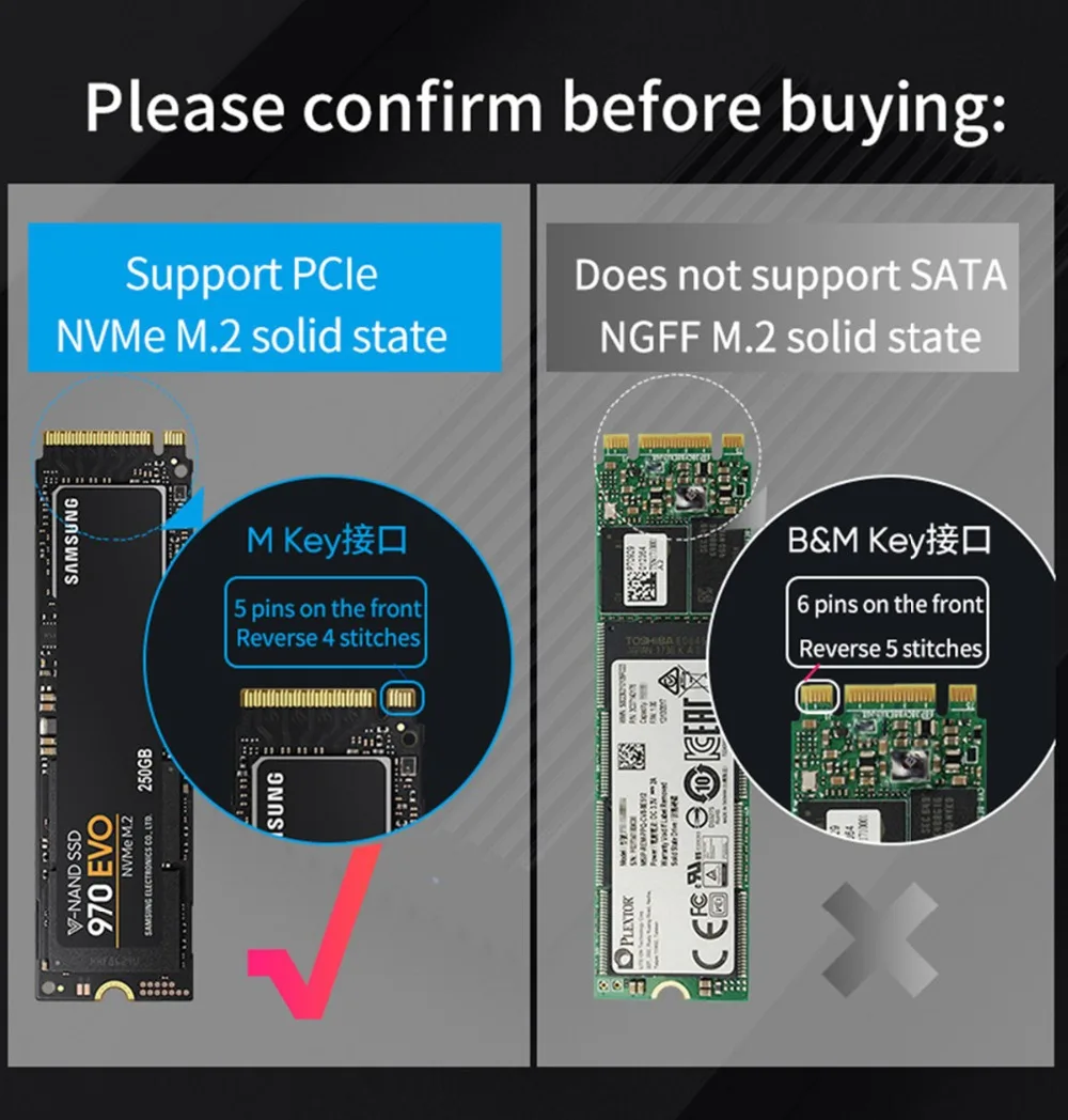 Портативный корпус SSD PCIE NVMe M.2 ssd чехол Чехол на жесткий диск s с разъемом тепла Тип c 3,1 высокоскоростной корпус