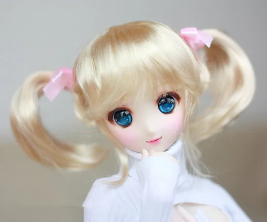 

1/3 BJD girl doll wigs Imitation mohair soft angel gold two horsetails suitable for 1/3 BJD DD SD Uncle doll accessories