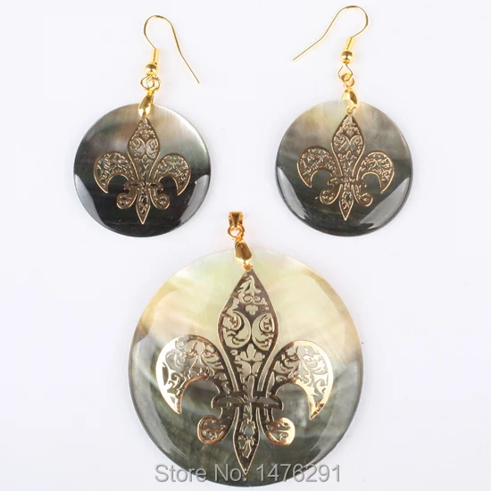 Новинка! 1 комплект круглые подвески и серьги с узором |