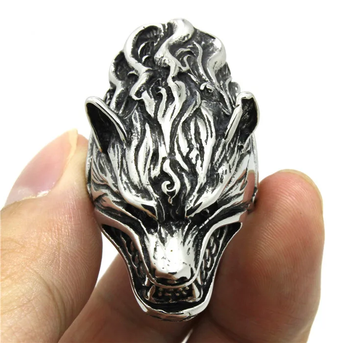 1pc Good News!! Mens Boy US Style Punk Animal Wolf Head Ring 316L Stainless Steel Fashion | Украшения и аксессуары