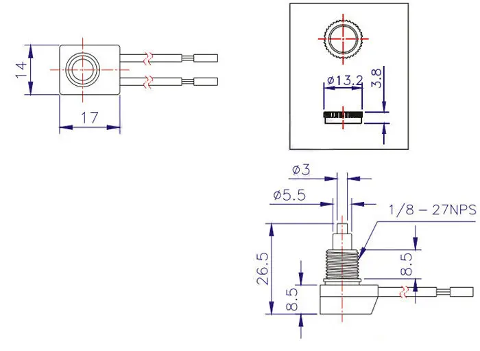 Водонепроницаемый кнопочный переключатель для разноцветных метеоритных трубок