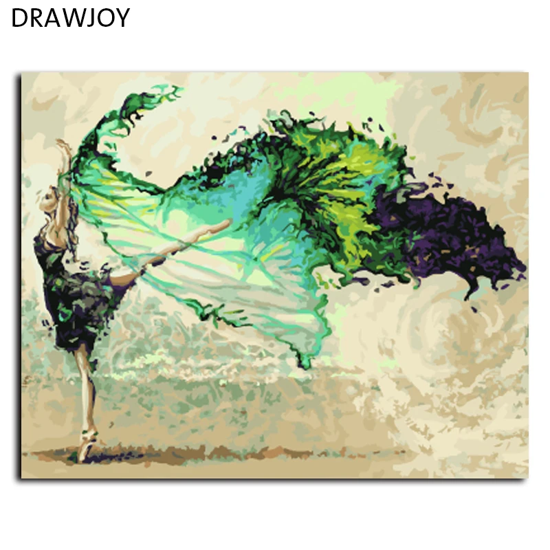 DRAWJOY картина в рамке по номерам DIY картина маслом Ручная роспись на холсте 40*50 см абстрактный балетный танцор G006 настенное искусство