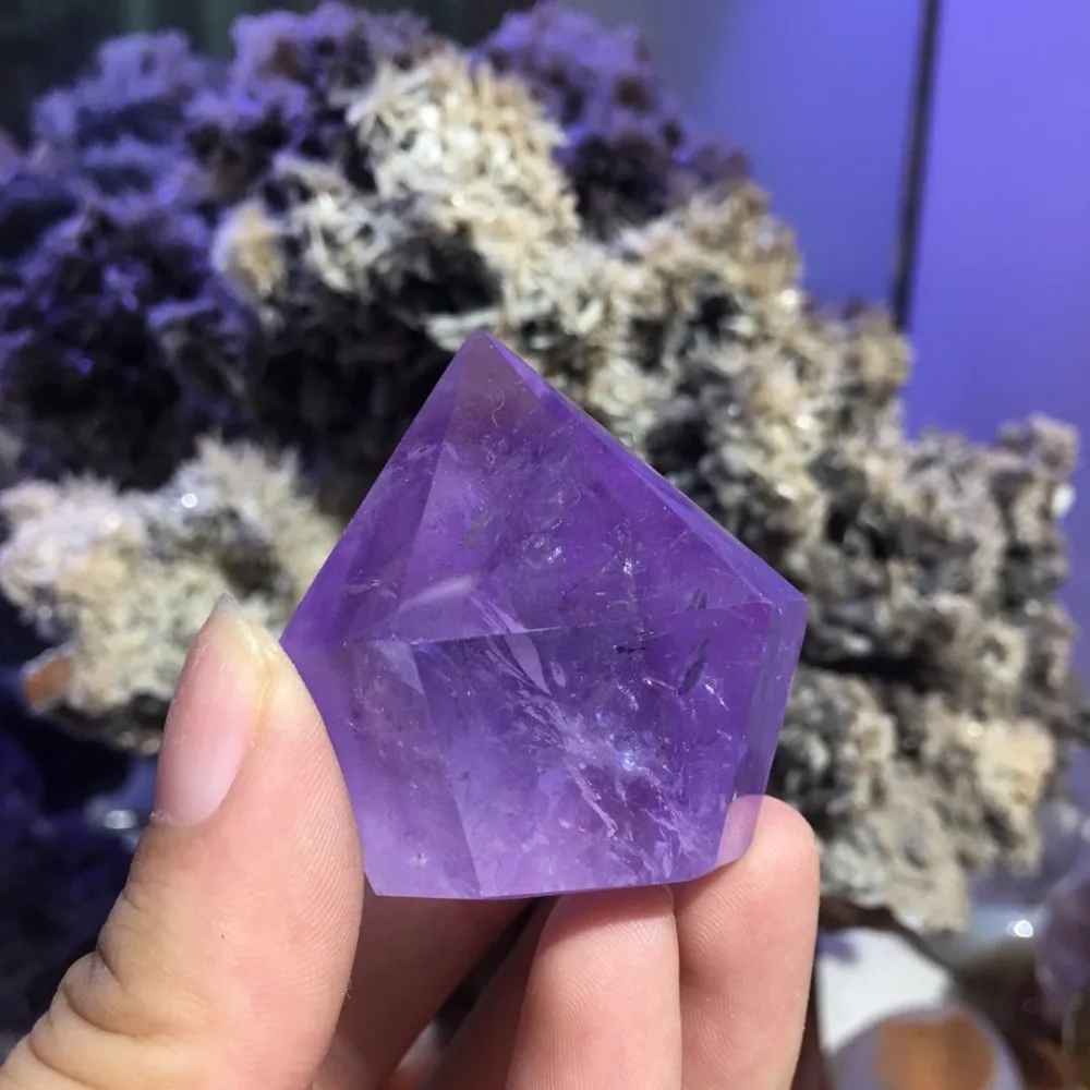 Amazing gemstone natural dark purple amethyst stone quartz crystal wand point healing crystals irregular shape wand as gift