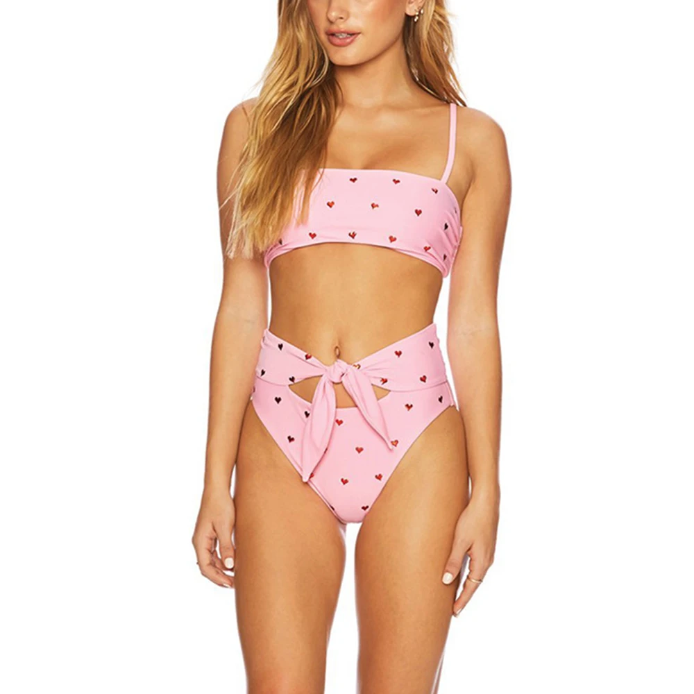 KLV женские летние без косточек Bikinit раздельный купальник нижнее белье набор женский сексуальный пляжный бюстгальтер с принтом для отпуска