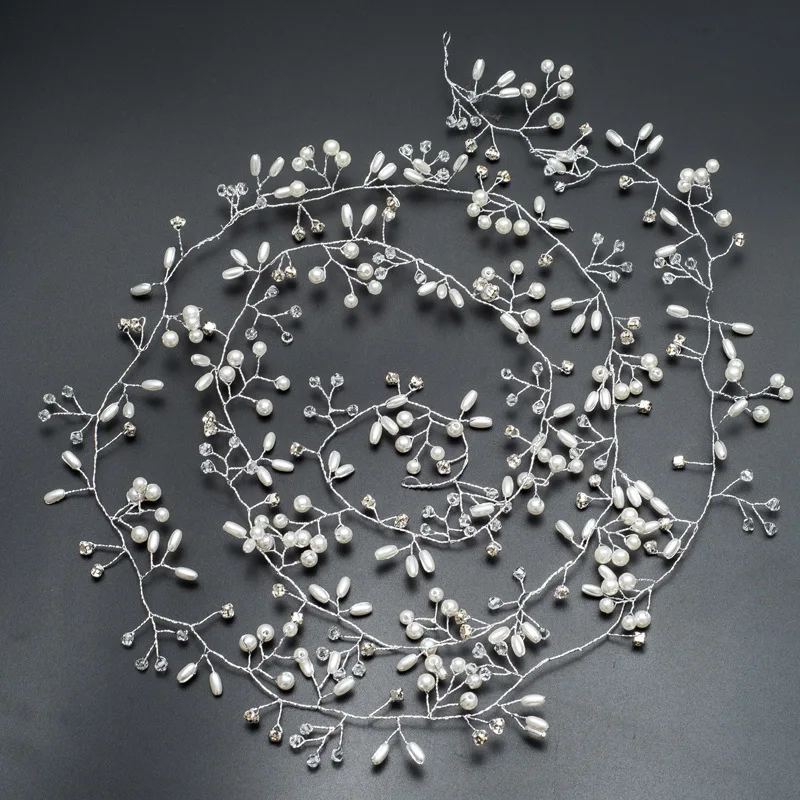 1 м длинный модный головной убор из искусственного жемчуга свадебное платье