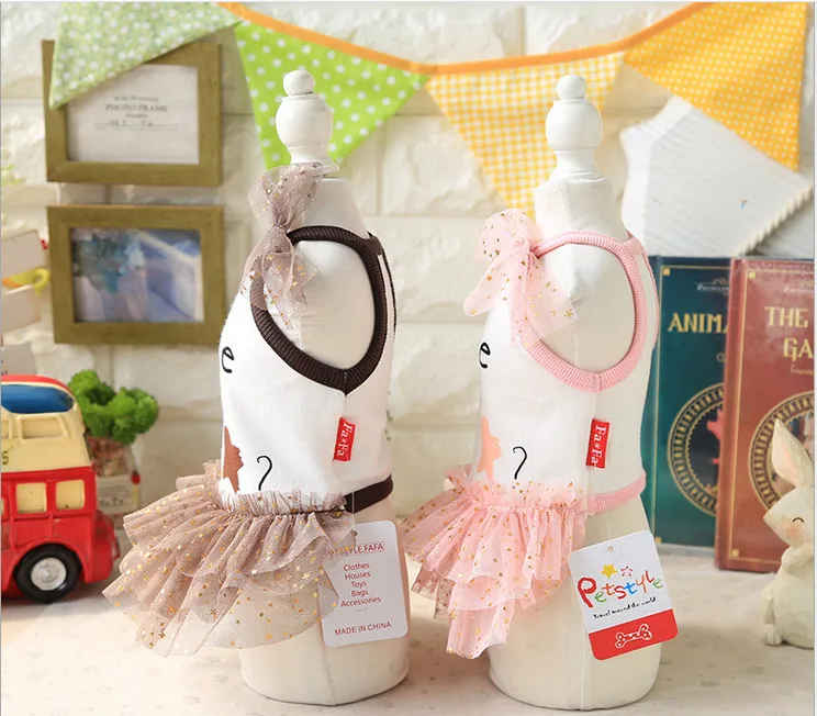 Кружевное платье принцессы собак со звездными буквами товары для домашних