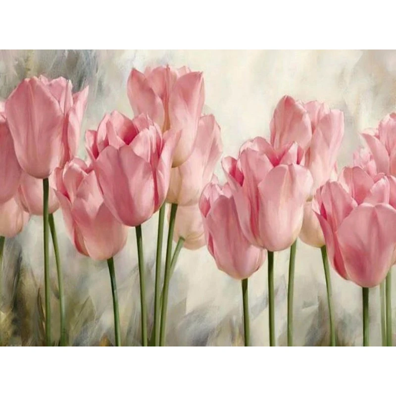 

5D DIY diamond embroidery Pink tulip diamond painting Cross Stitch full square drill Rhinestone mosaic home decoration HYY