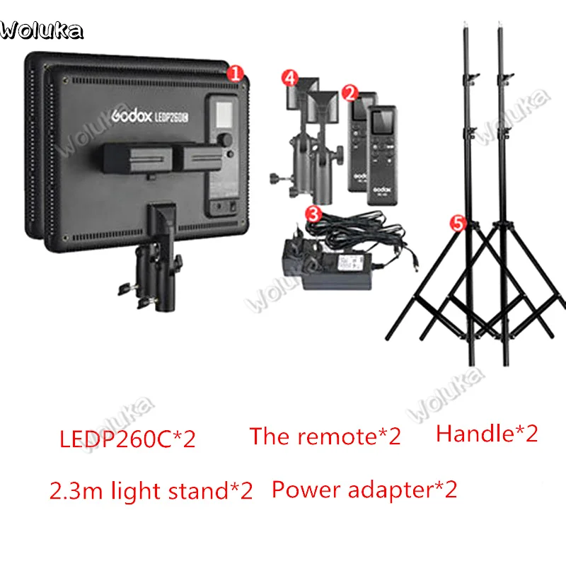 Ультратонкая светодиодная панель GODOX P260C для видеосъемки 2 шт. 30 Вт комплект