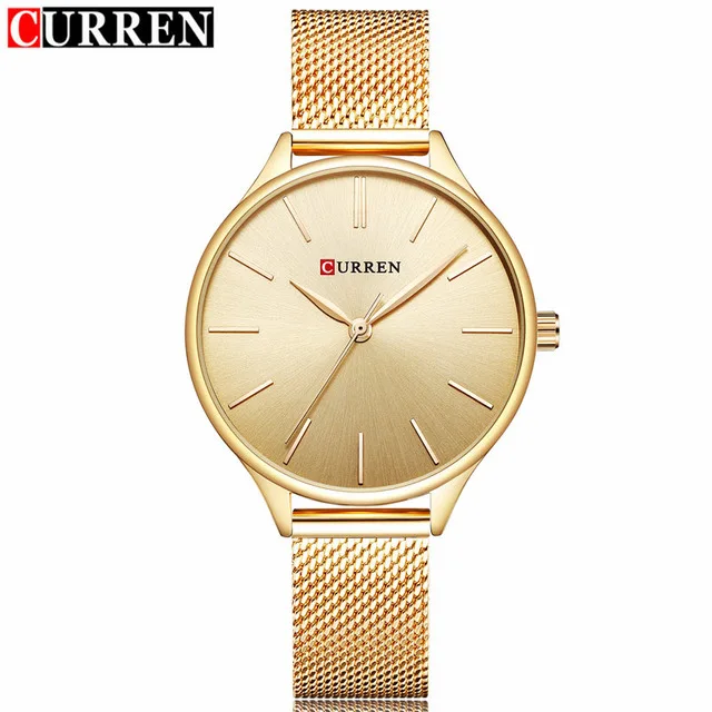 gold gold CURREN Для женщин часы Роскошные Пару платье наручные часы Relogio Feminino часы для Для женщин Montre Femme кварцевые женские часы для любителей - Цвет: gold gold