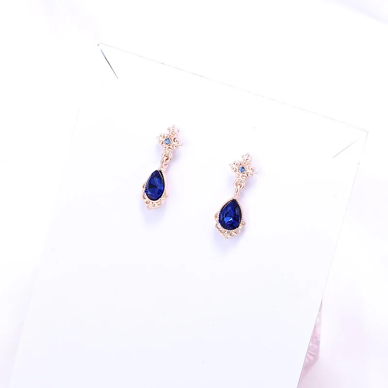 Темпераментные синие серьги с кристаллами 2019 Элегантные Синие в форме капли воды
