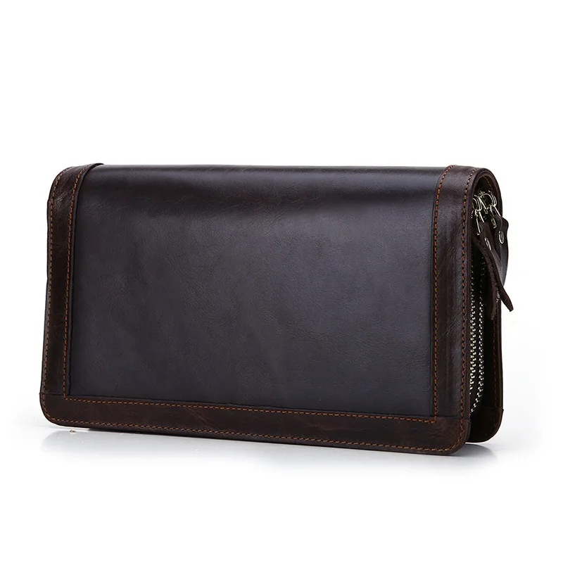 Vintage mens wallet long zipper wallets Phone bag Casual genuine leather Men Purse brand Luxury Business men Clutch | Багаж и сумки