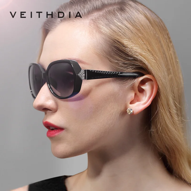 VEITHDIA роскошные женские поляризованные солнцезащитные очки 2018 фирменный дизайн