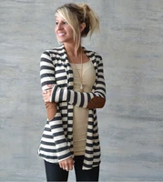 ms ultra low cost sexy new fashion women spring autumn style jacket stripe cardigan long sleeve cotton outwear tops girls coat