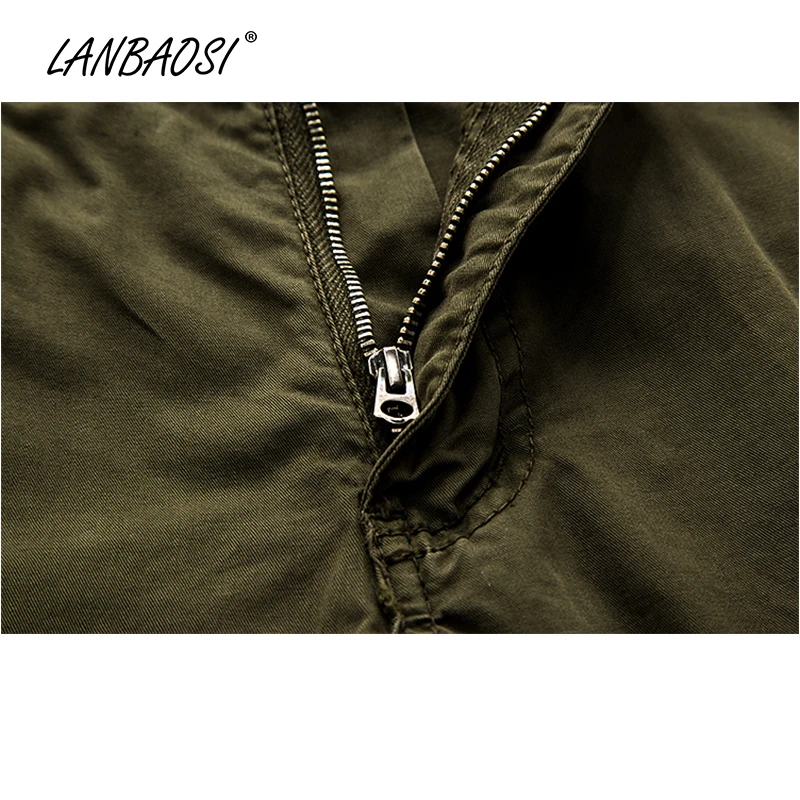 LANBAOSI мужские повседневные шорты Бермуды пляжные короткие рабочие хлопковые