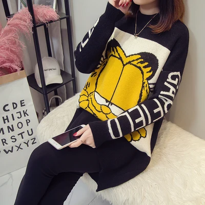 Черный 9885# толстые теплые кофты для грудного вскармливания с рисунком кота, осенне-зимние рубашки для кормления беременных женщин, свободные топы для беременных - Цвет: Черный