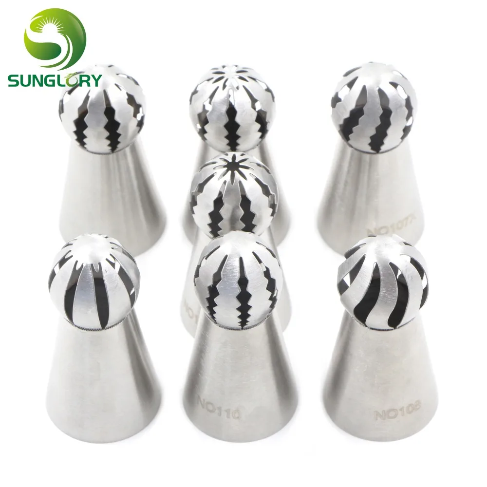 Выпечки 7 шт из нержавеющей стали русский мяч сопла кекс обледенения