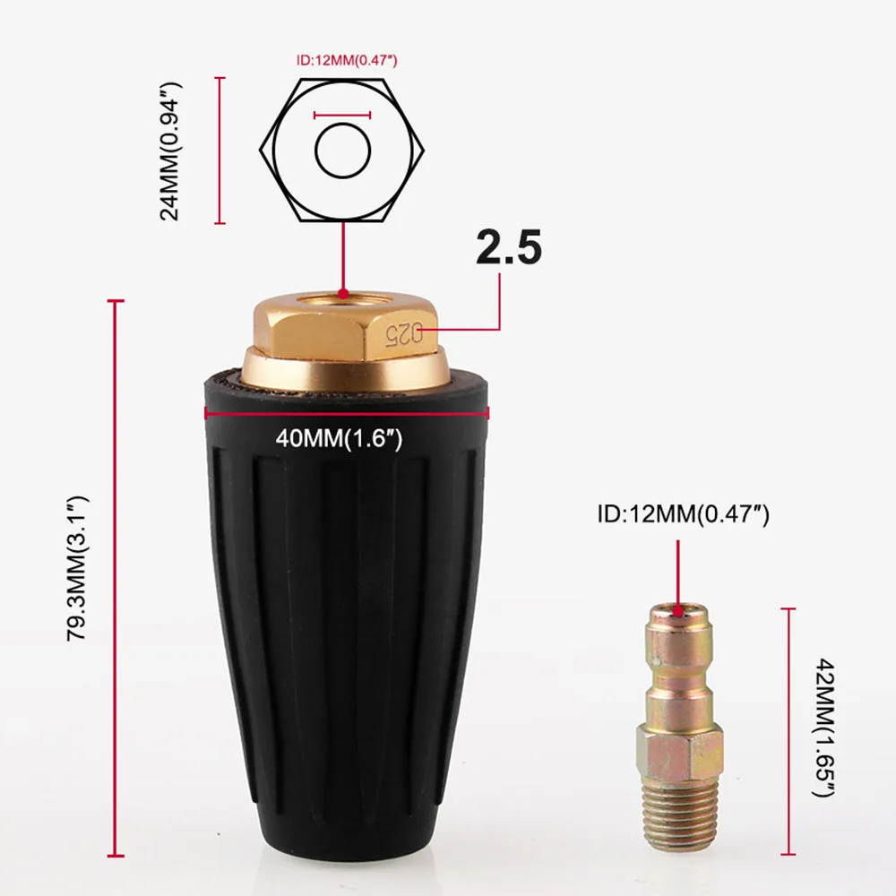 3600PSI спиральная насадка очиститель высокого давления вращающаяся на 360 градусов