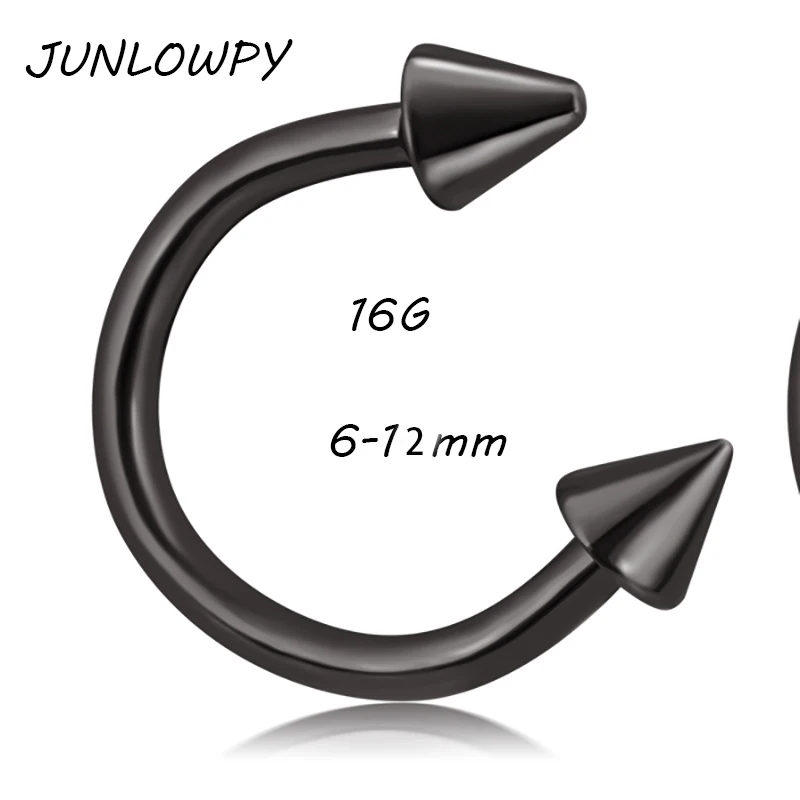 JUNLOWPY стальные подковы 316L хирургический стальной нос носовые Уши пирсинг кольцо