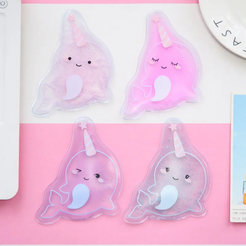PACGOTH милые животные Narwhal стильные гелевые мини пакеты со льдом ПВХ случайных