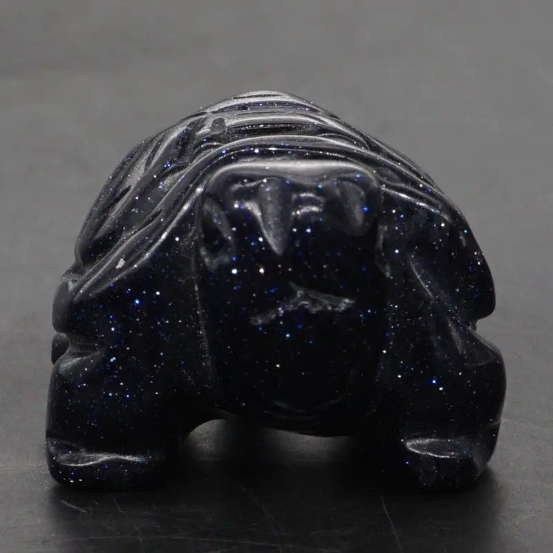 Черепаха Статуэтка 2 &quotСиний Золотой Камень Песок Кристалл резная статуя