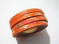 5x2mm orange shivering glitter leather cord 5mm leather cord