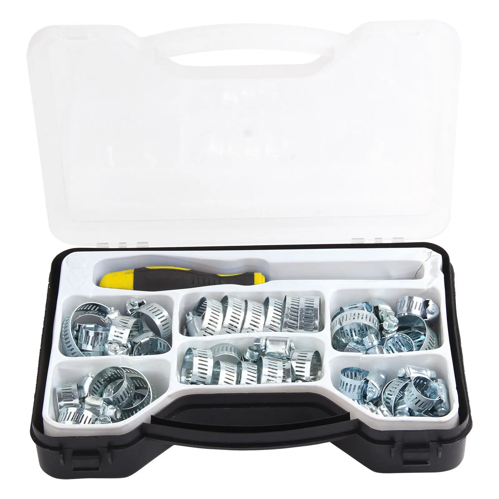 

Assorted 51 Piece Hose Clamp Jubilee Clip Set with Driver Tool Stainless Steel For Car RV Camper Caravan