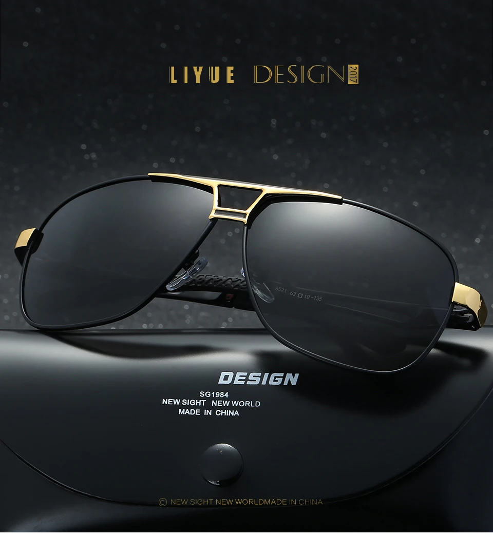 Солнцезащитные очки для пилота gafas oculos de sol masculino, мужские солнцезащитные очки для вождения, фирменный дизайн, поляризованные солнцезащитные очки из сплава, 8521