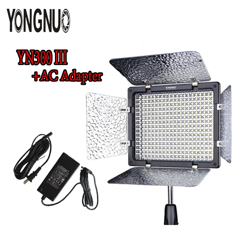 YONGNUO YN-300 YN300 III Регулируемая цветная лампа+ профессиональный светодиодный светильник с пультом дистанционного управления+ AC DC адаптер питания для Canon Nikon