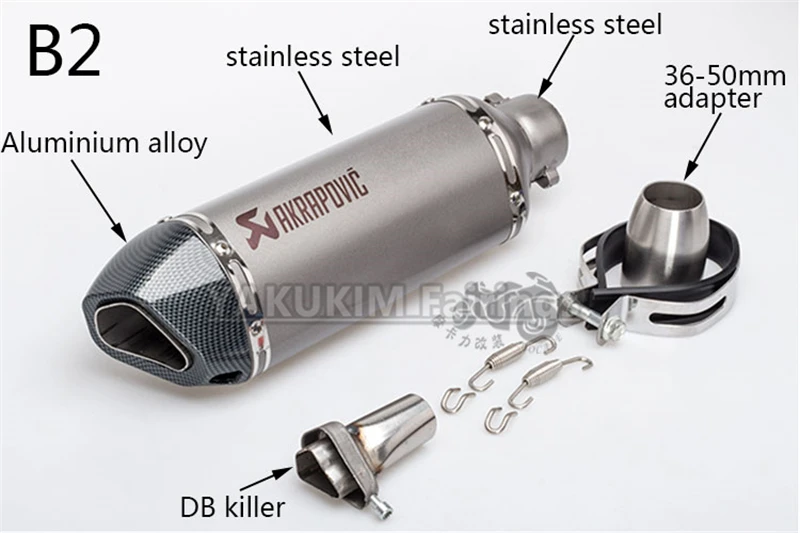 Универсальный 36-51 мм Мотоцикл выхлопная труба akrapovic глушитель выхлопных газов модифицированный выхлоп для Yamaha Honda KTM Kawasaki выхлопных газов с DB убийца